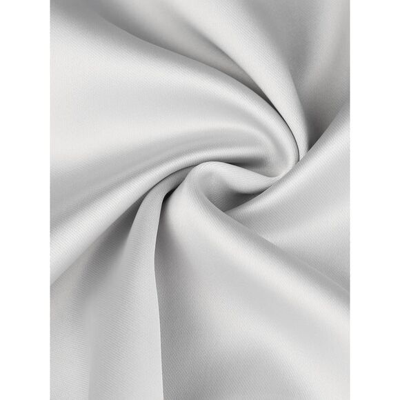 Satin Joggers Drawstring Elastic High Waist Shiny Silky Cargo Pants Light Grey - Picture 5 of 6